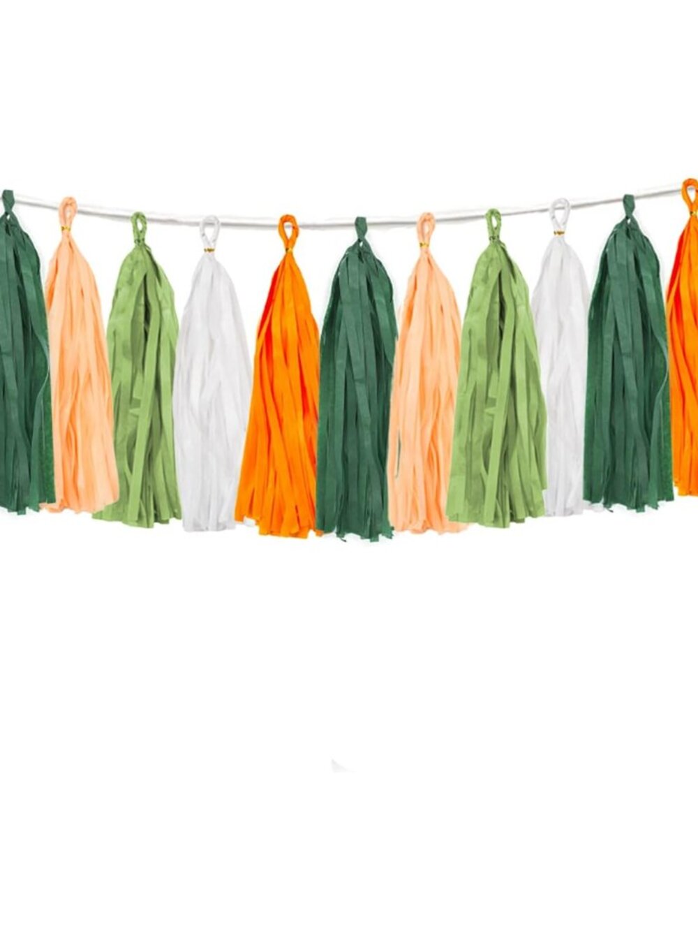 25PCS Orange & Green Little Cutie Tassel Garland Baby Shower Decorations